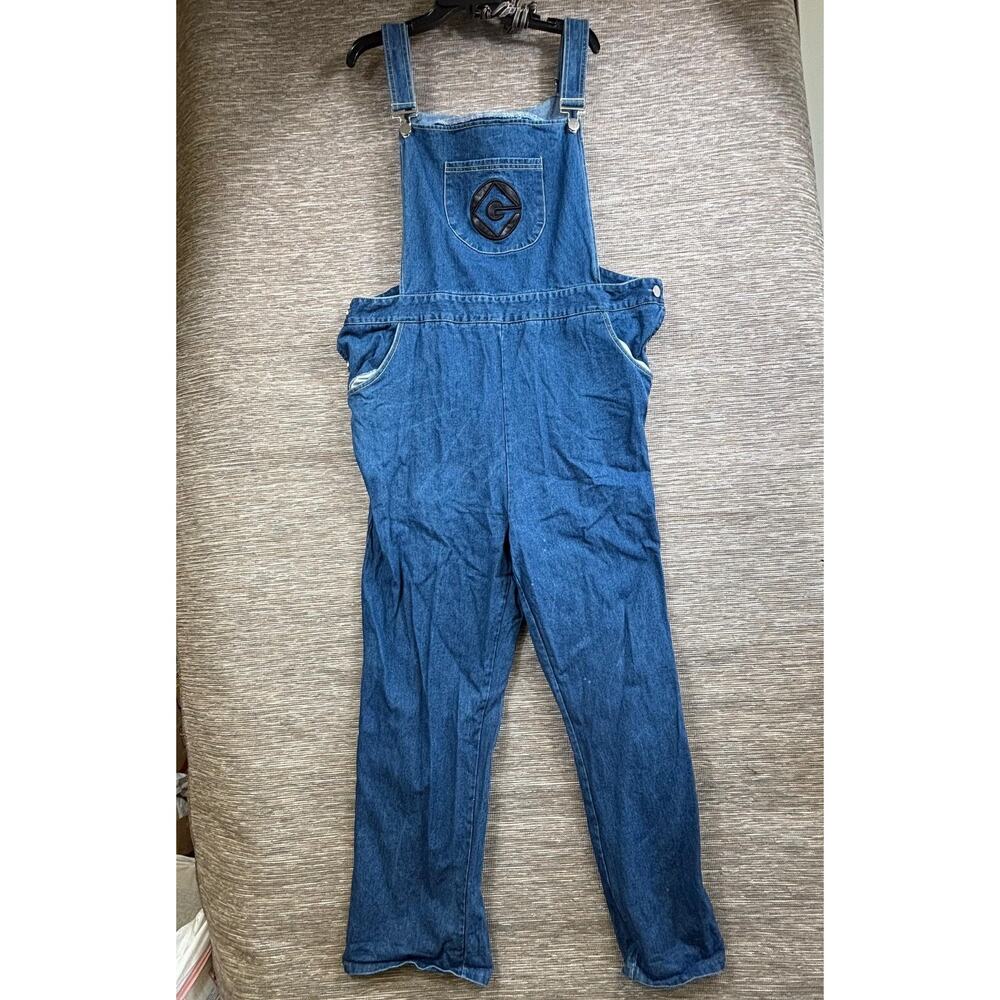 Minions Overalls Mens XL Blue Denim Bib Gru Logo Halloween Costume Pants